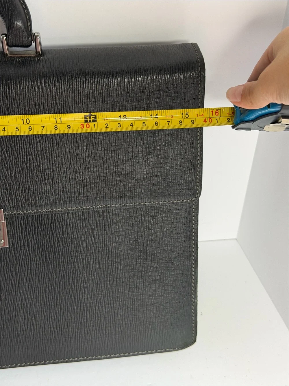 Salvatore Ferragamo Black Leather Sturdy Briefcase Business Bag